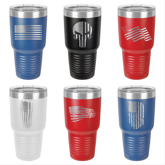 American Flag Engraved Tumblers