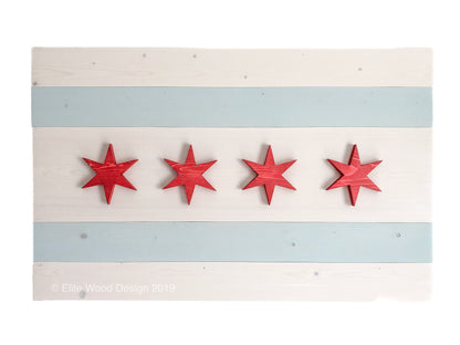 Wood Chicago Flag