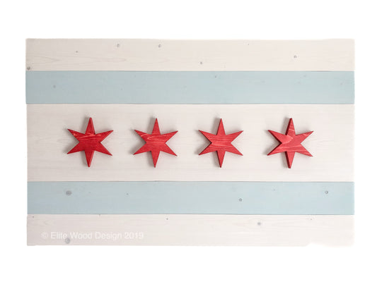 Wood Chicago Flag